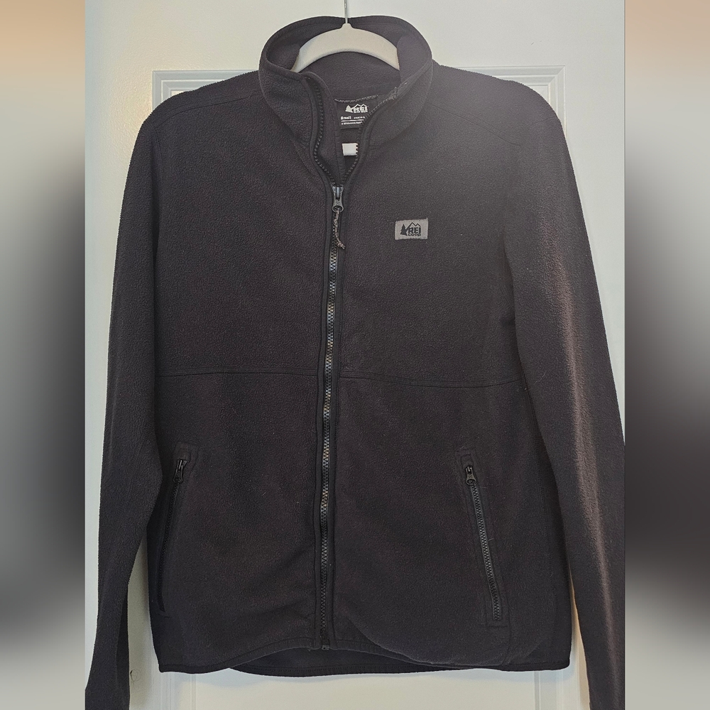 REI Co-op Black Full Zip Fleece Jacket Women's Small Outdoor Hiking